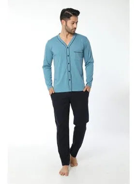 Öztaş Erkek önü Düğmeli Uzun Kollu Pijama Takım 12035-A Öztaş