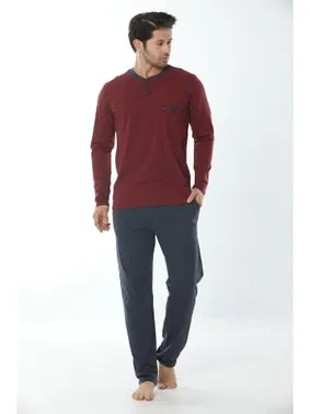 Öztaş Erkek Patlı Uzun Kollu Pijama Takım 12001-A Öztaş