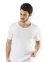 Erkek Ribana Süprem Bisiklet Yaka Pamuklu Atlet Hmd 606 Beyaz