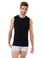 Erkek Ribana Renkli Kolsuz Sıfır Yaka Öztaş A1044 Siyah