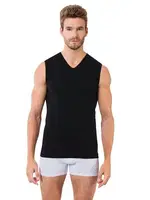 Erkek Siyah Kolsuz V Yaka Öztaş A1040 Görsel