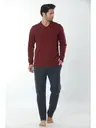 Erkek V Yaka Uzun Kollu Pijama Takım 12006-A Öztaş