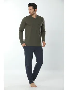 Öztaş Erkek V Yaka Uzun Kollu Pijama Takım 12008-A Öztaş