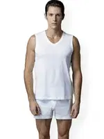 Eros ERS031 Erkek V Yaka 2 li Kolsuz T-Shirt Beyaz