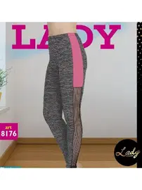 Lady File Detaylı Gri Kırçıllı Tayt Lady 8176