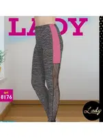 File Detaylı Gri Kırçıllı Tayt Lady 8176 Görsel