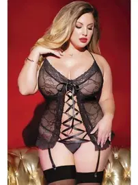 For Dreams For Dreams 8244 Jartiyerli Büyük Beden Gecelik Takım