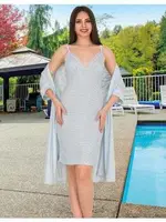 İnce Askılı Gecelik ve Sabahlık Takım Lady 568 Görsel