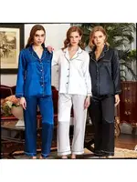 2'Li Saten Pijama Takımı Jeremi 6526 Lacivert