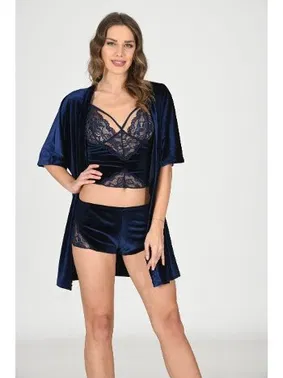 Sistina Kadife Büstiyerlik Gecelik Takım Sistina 1432