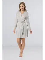 Kadın Düz Bantlı Kısa Sabahlık Türen 3164/GRİ Gri