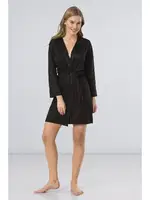 Kadın Düz Bantlı Kısa Sabahlık Türen 3164/SİYAH Siyah