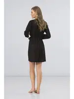 Kadın Düz Bantlı Kısa Sabahlık Türen 3164/SİYAH Siyah farklı açı