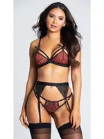 Kırmızı Leoparlı Fantazi Jartiyer Takım 3272 Leopar