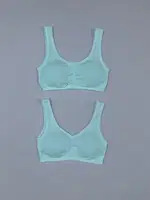 Kiz çocuk Süngerli Büstiyer (2 li Paket) 40002-E Öztaş Beyaz