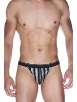 La Blinque Erkek Parlak Çizgili Tanga Çamaşır 15536 Siyah