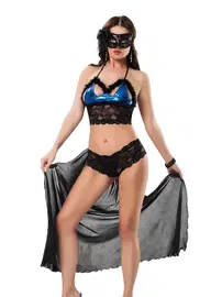 Sistina Lame Deri Fantezi Gece Takımı Sistina F-457