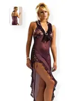 Le Jardin Romia Fırfırlı Uzun Gecelik 2700 Siyah