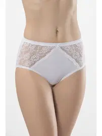 Türen Likralı Dantelli Külot (2'li Paket) Türen 282/BEYAZ