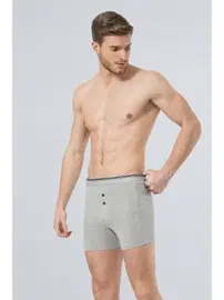 Türen Likralı Düğmeli Boxer (2'li Paket) Türen 135/GRİ