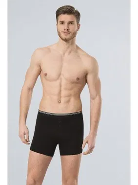 Türen Likralı Düğmeli Boxer (2'li Paket) Türen 135/SİYAH