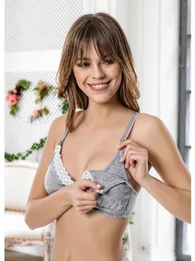 Godewo MammaBra Gri Melanj Emzirme Sütyeni MB3003