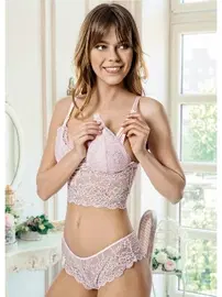 Godewo MammaBra Lotus Pembe Simli Emzirme Takımı MB3001