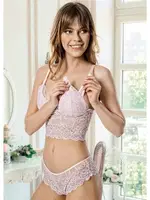 MammaBra Lotus Pembe Simli Emzirme Takımı MB3001 Pembe