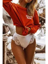 Merry See Merry See Dantelli Şık Külot Beyaz