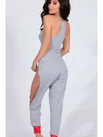 Merry See Özel Tasarım Dantel Kalp Tasarımlı Pijama Takım Gri Gri görsel 7