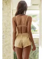 Merry See Saten Sütyen Şort Takım Sarı Sarı görsel 7