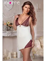 Miorre Ekru Dantelli Fantezi Gecelik