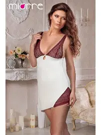 Miorre Ekru Dantelli Fantezi Gecelik