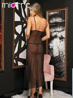 Miorre Önden Yırtmaçlı Transparan Gecelik Takım Miorre 011-004227 - Alternatif Görünüm