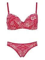 Mite Love Kadın Kırmızı Desenli Sütyen Külot Takımı ML-9825 Kırmızı