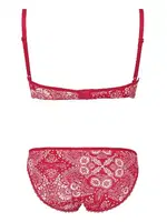 Mite Love Kadın Kırmızı Desenli Sütyen Külot Takımı ML-9825 Kırmızı detay görünüm