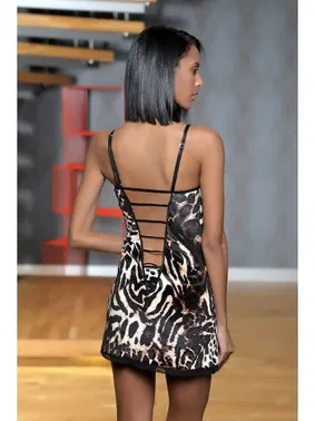 Moonlight Moonlight Leopar Desen Gecelik String Takım 304 - Alternatif Görünüm
