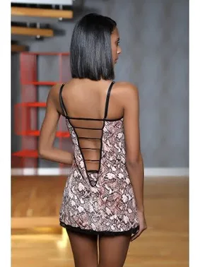 Moonlight Moonlight Yılan Desenli Gecelik Ve String Takım 307 - Alternatif Görünüm