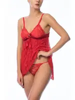 NBB Dantel Fantazi Erotik Gecelik 3963 Kırmızı detay görünüm