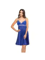 NBB İp Askı Kısa Gecelik 3263 Saks Mavi detay görünüm