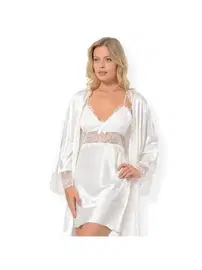 NBB NBB Saten Gecelik Sabahlık Takım 3306