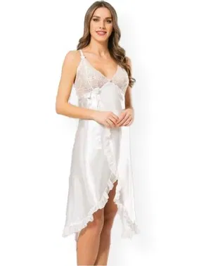 NBB NBB Saten Uzun Gecelik Ekru 3297