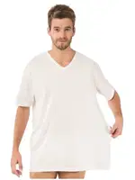 Öztaş 1039-A Erkek Battal V Yaka %100 Pamuk Fanila Beyaz