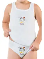 Öztaş 3099-G Erkek çocuk Baskili Atlet Ve Slip Takımı Beyaz