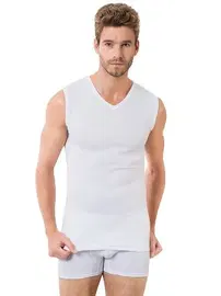 Öztaş Öztaş Erkek Ribana Kolsuz V Yaka A1056