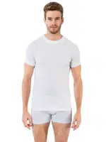 Öztaş Erkek Sıfır Yaka Atlet A1003 Beyaz