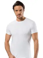 Pamuk Elastan Sıfır Vaka Erkek T-Shirt Erdem 1122 - 3 Adet Beyaz farklı açı