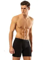 Pamuk Elastan Uzun Erkek Boxer Erdem 1470 Siyah görsel 13