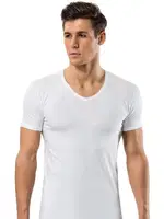 Pamuk Elastan V Vaka Erkek T-Shirt Erdem 1119 Beyaz farklı açı