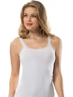 Pamuk Elastan Dantelli Kaşkorse Erdem 2116 Beyaz detay görünüm